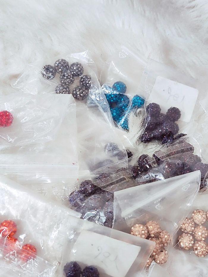 Lot de 350g de perles shamballa pour porte clés - photo numéro 6