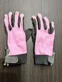 Gants d’équitation rose et gris