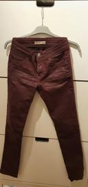 Pantalon rouge bordeaux 36 enduit