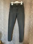 Jeans noir gris foncé skinny taille haute Pull&Bear