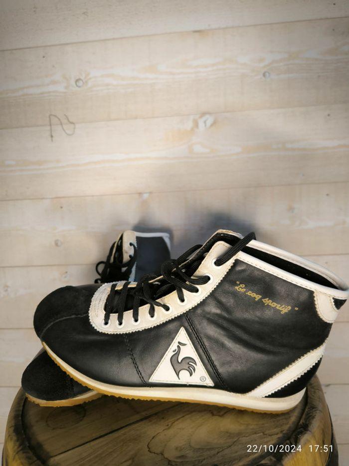 Basket vintage noire et blanche Le coq sportif pointure 39 - photo numéro 1