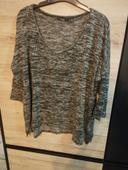 Pull col V gris chiné femme taille M Kiabi