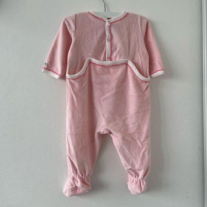 Pyjama Velours Rose Petit Bateau - 6 mois - photo numéro 2