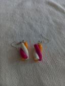 Boucles d'oreilles  guimauve  en fimo