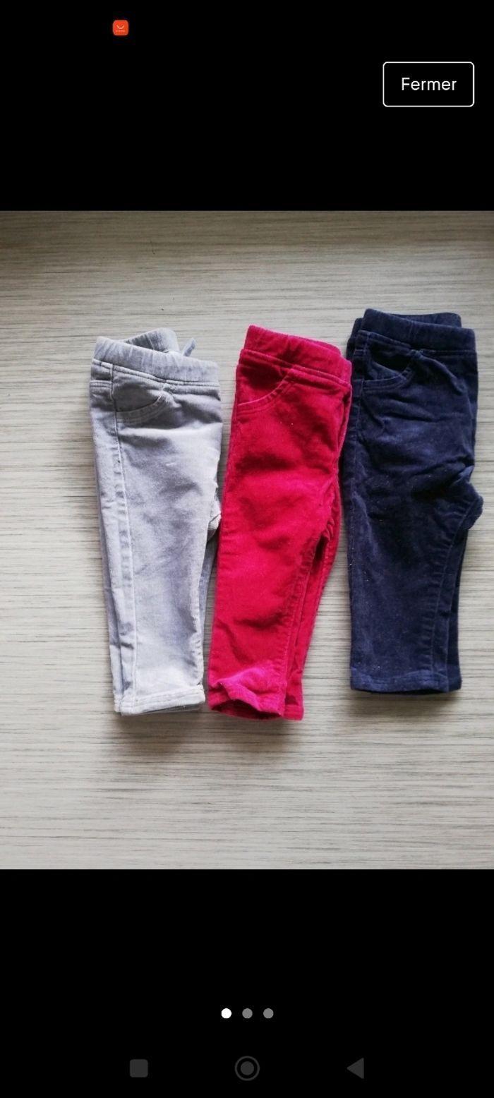 Lot de 3 pantalons velours fille - photo numéro 1