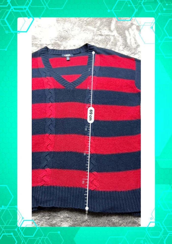 👕 Pull col V Chaps  Rouge Taille L 👕 - photo numéro 3