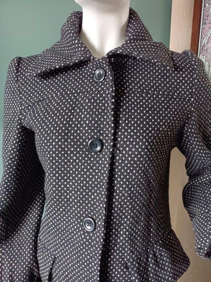 Manteau noir à pois blanc 40 - photo numéro 2