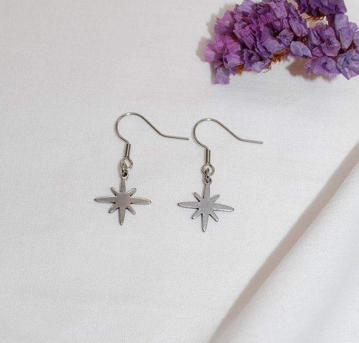 Boucles d oreille mini étoiles du nord argent - photo numéro 1