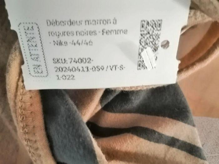 Débardeur NIKE femme marron à rayures noires taille 44/46 - photo numéro 4