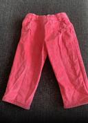 Pantalon en velours rose fuchsia, petit bateau, 18 mois.