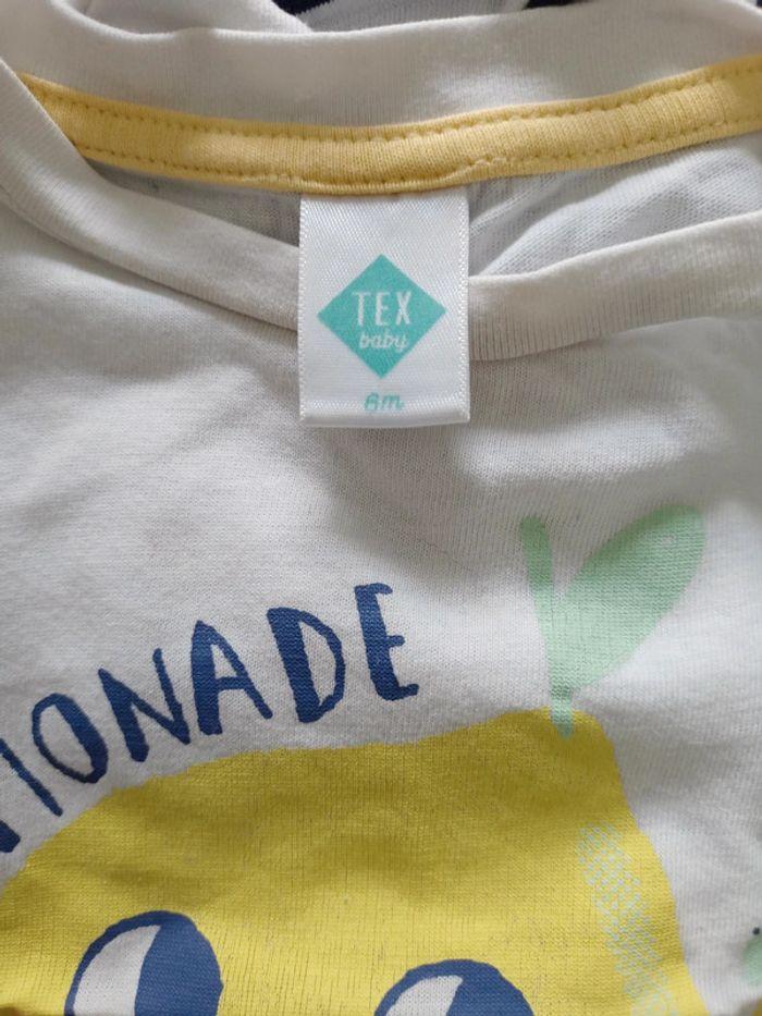 Lot de 2 t-shirts manches courtes Tex baby 6M "Lemonade" - photo numéro 3