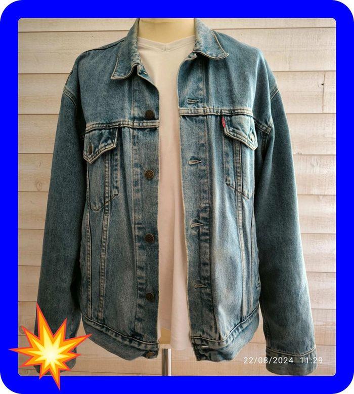 Veste en jeans  bleu clair Levi's vintage taille xxl - photo numéro 1