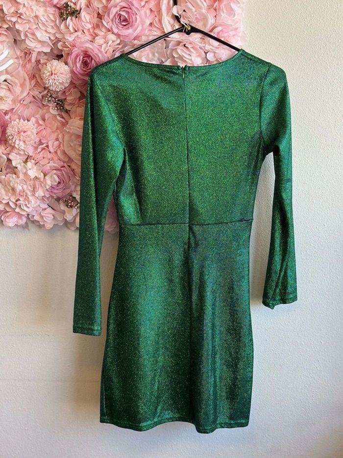 Superbe robe verte pailletée - taille 36 - photo numéro 5