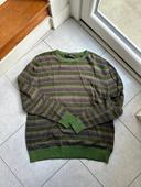 Pull homme, manches longues, taille L, marron et vert, Mahagony