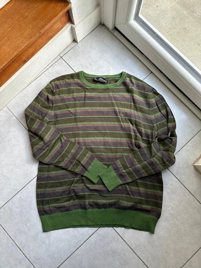 Pull homme, manches longues, taille L, marron et vert, Mahagony - photo numéro 1