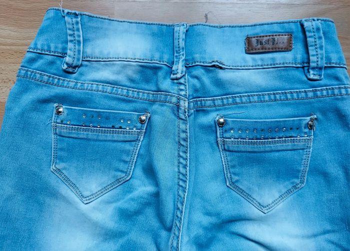 Jeans effet délavé bleu ciel bleu clair - photo numéro 6