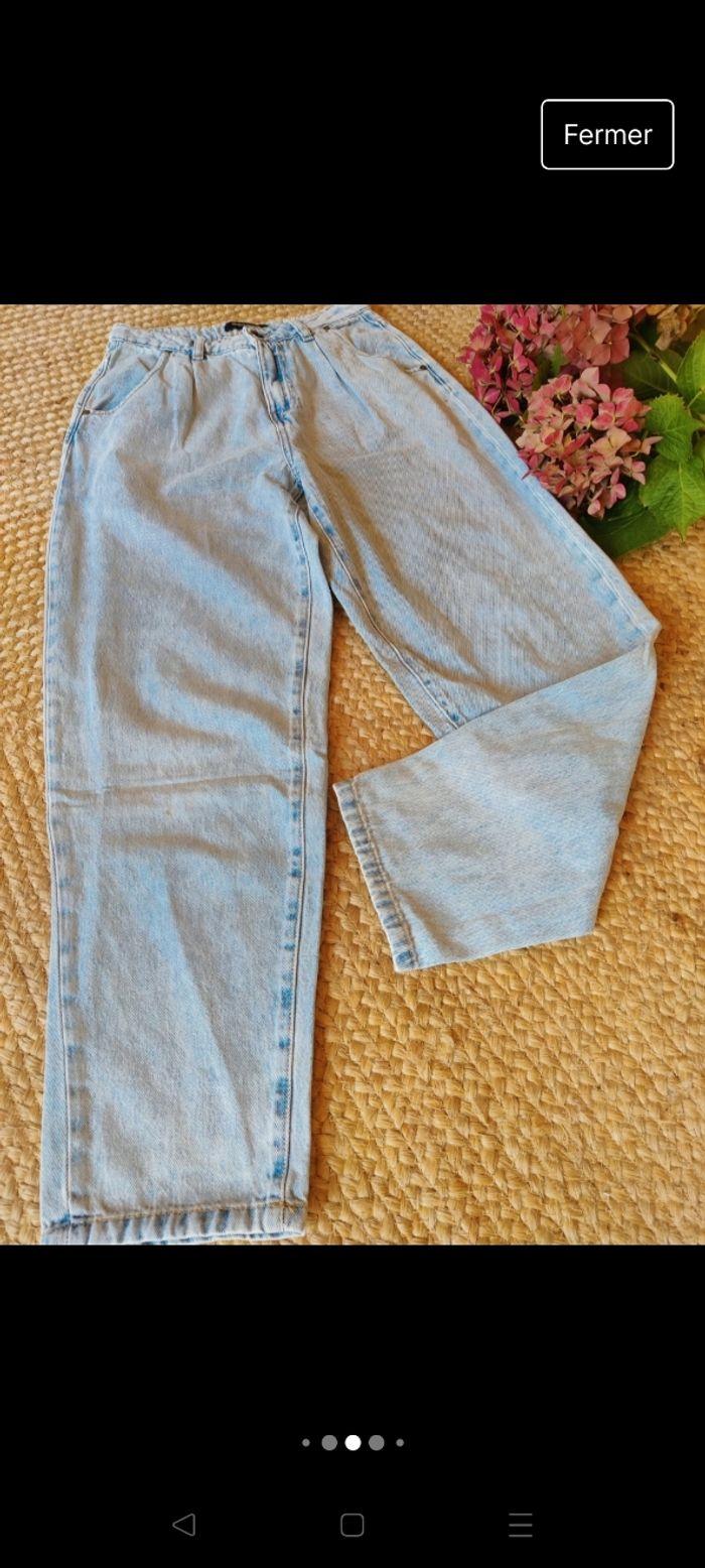 Jean taille haute jambes larges bleu clair anti fit taille 34 Bonobo - photo numéro 5