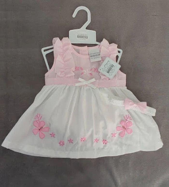 Robe rose 3 pièces 12/18 mois neuve blanche et rose - photo numéro 2