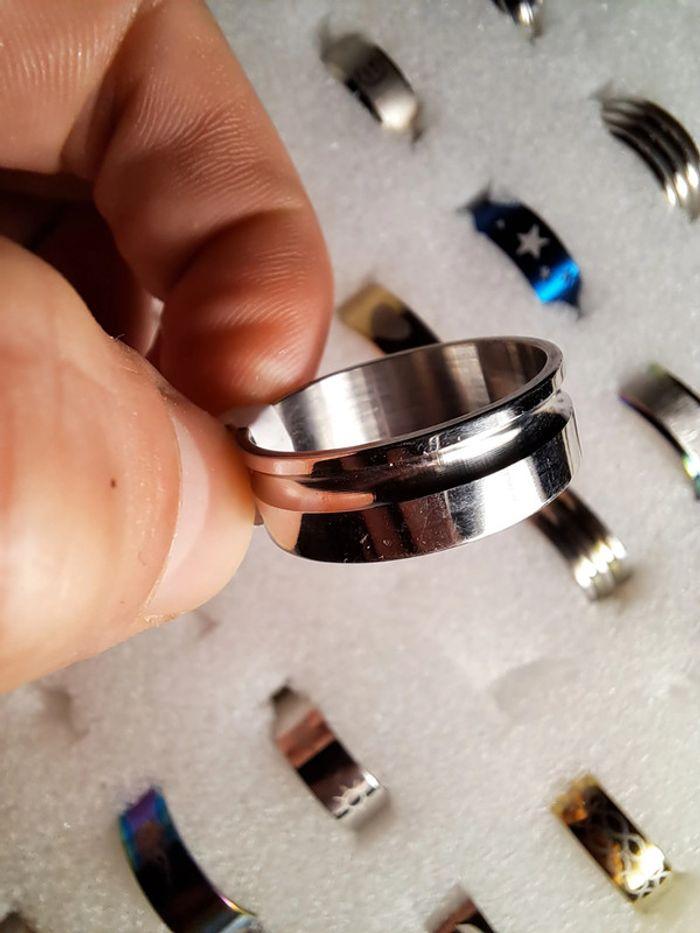 Bague  acier inoxydable argentée - photo numéro 1