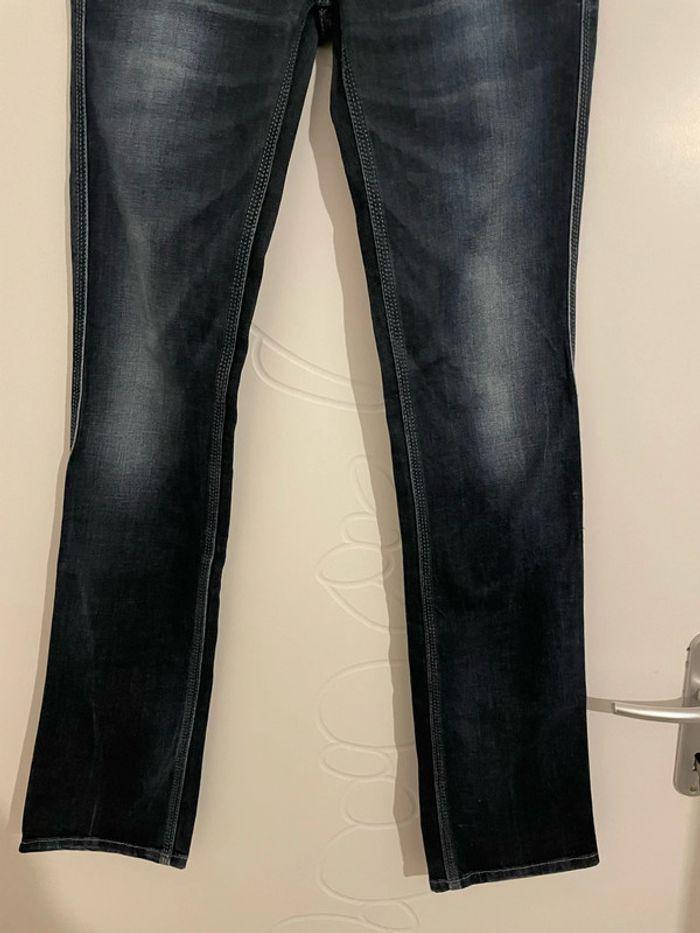 Jean extensible bleu effet délavé taille basse coupe slim pepe jeans taille W28 L34 soit taille 38 - photo numéro 3