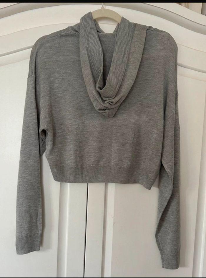 Pull à capuche gris clair neuf avec étiquette - photo numéro 2