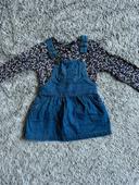 Ensemble robe salopette + t-shirt vertbaudet