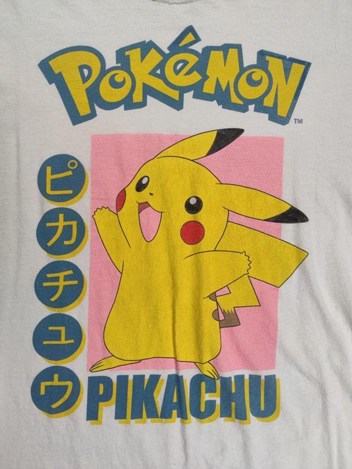 T-shirt Pikachu Licence Pokémon Vintage Blanc Taille M Homme - photo numéro 2