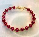 Bracelet avec perles 6mm et 2mm – Rouge et Doré