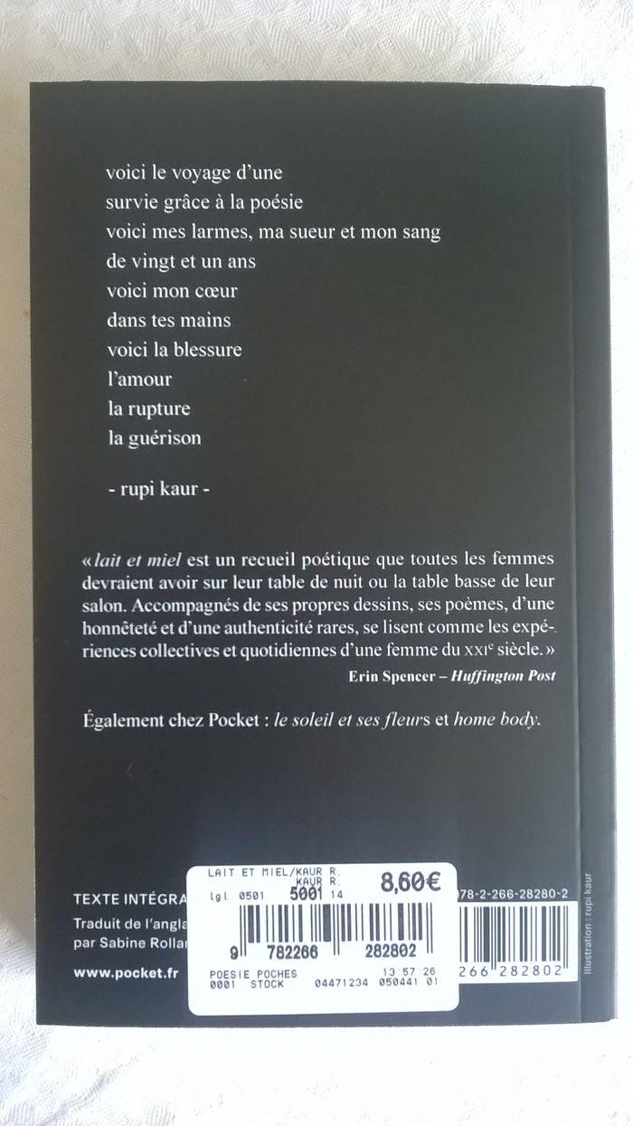 Livre neuf "Lait et miel" de Rupi Kaur Kaur - photo numéro 2