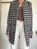 Veste pied-de-poule noire et blanche Camaïeu – Élégante et moderne, taille 36 (S), très bon état💖