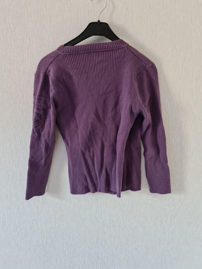 Pull cache coeur violet - photo numéro 4