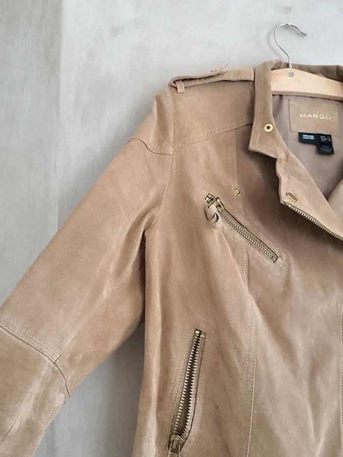 🤎 Veste croûte de cuir beige Mango 38/40 🤎 - photo numéro 12