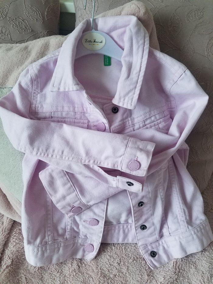 Veste en jean rose Benetton fille 3/4 ans tbe - photo numéro 5