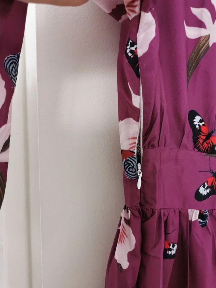 Robe longue violette à fleurs - photo numéro 3