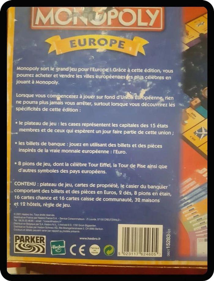 Boite vide du jeu Monopoly Europe - photo numéro 3