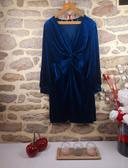 Robe torsadée en velours bleue nuit Femme taille 52 marque Asos 🍬