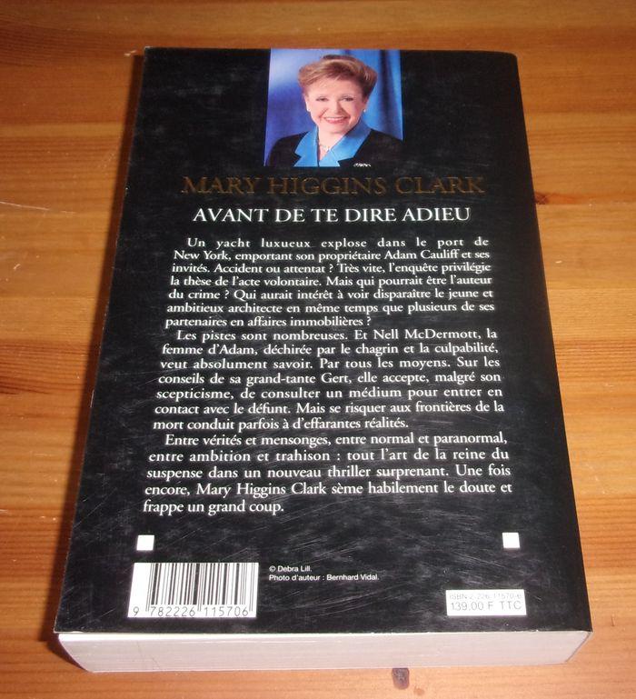 Avant de te dire adieu de mary higgins clark roman - photo numéro 2