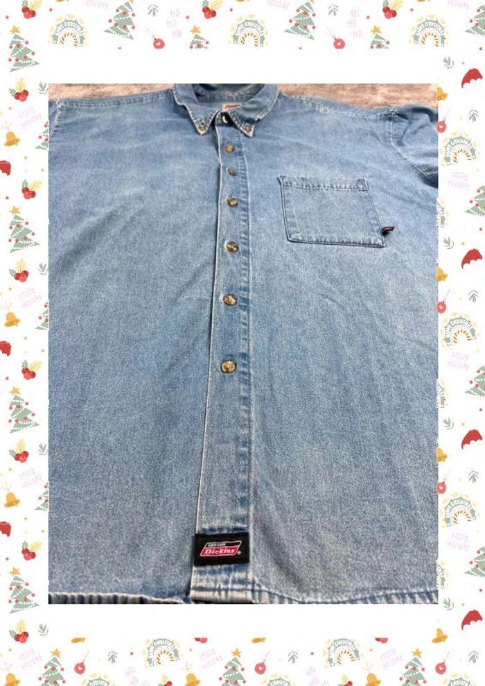 👕 Chemise en jean Homme Dickies Bleu Taille 4XL 👕 - photo numéro 9