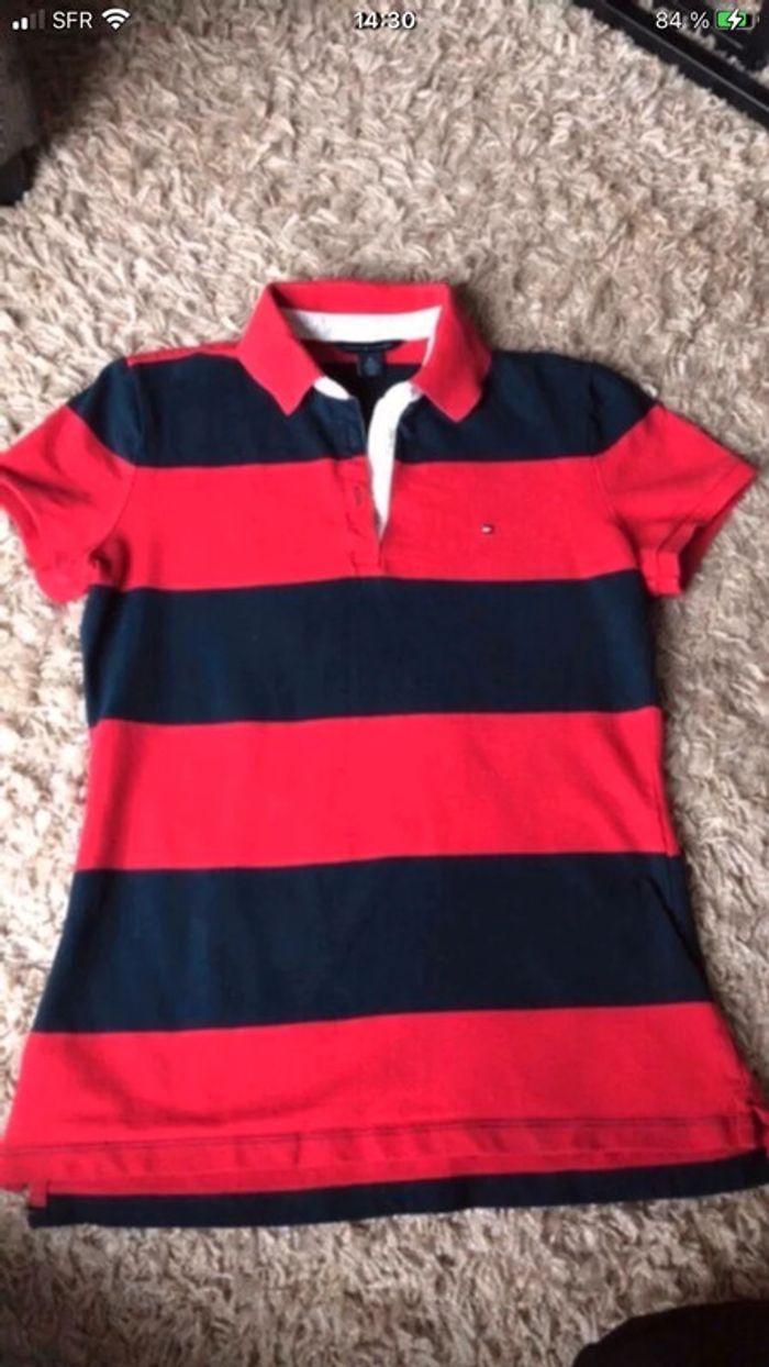 Polo tommy hilfiger rouge et bleu - photo numéro 2