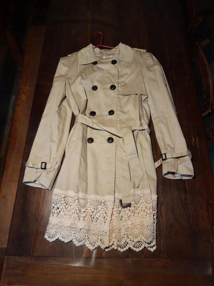 Imperméable vintage molly bracken avec dentelle - photo numéro 6