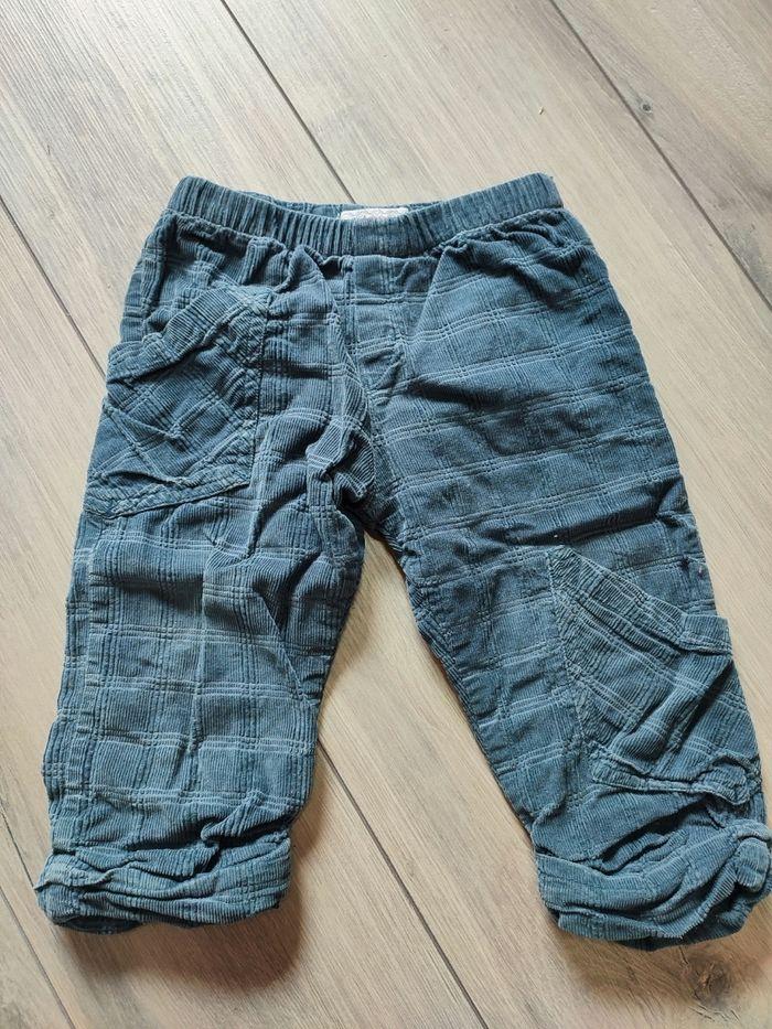 Pantalon velours bleu doublé 12 mois clayeux - photo numéro 1