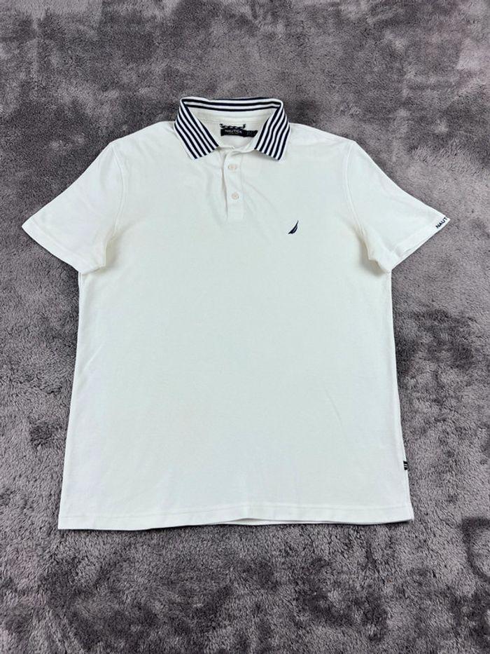 👕 Polo Nautica Logo Brodé Blanc Taille L 👕 - photo numéro 2