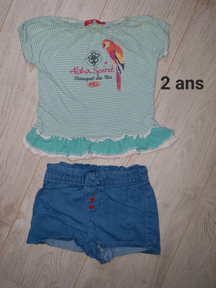 Lot short t-shirt fille 2 ans