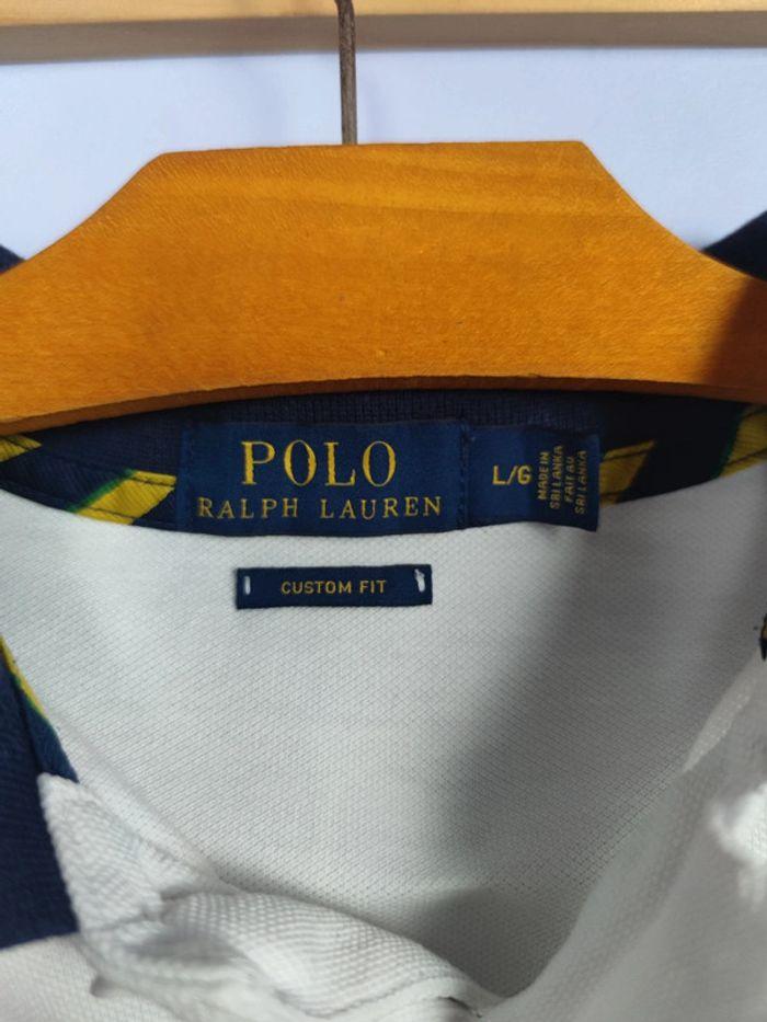 Polo Ralph Lauren Vintage Bleu et Rouge Logo Golf Brodé Jaune Taille L Homme - photo numéro 4