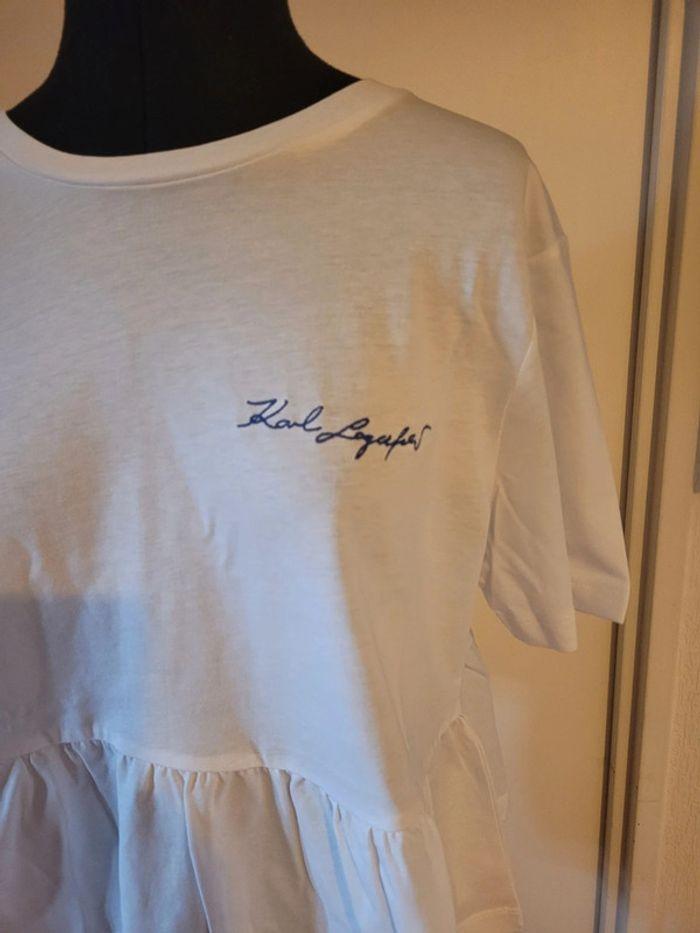 Top/t-shirt en coton blanc Karl Lagerfeld taille L - photo numéro 2