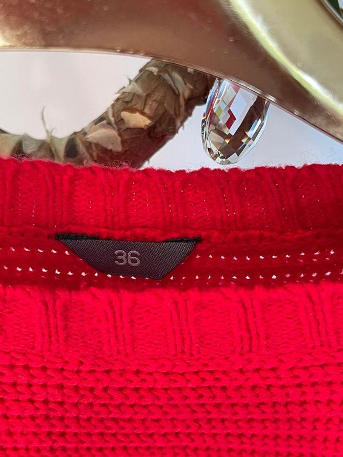 Pull en tricot rouge - Taille 36 - photo numéro 3