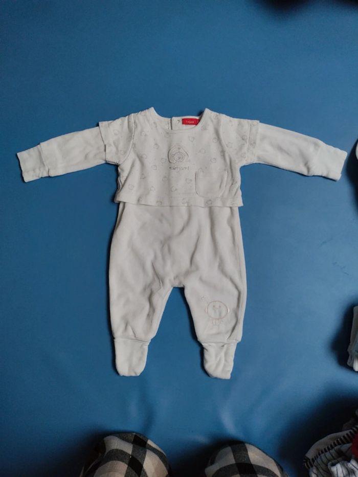 Pyjama velours 3mois mignon petit extraterrestre 👽 blanc - photo numéro 1