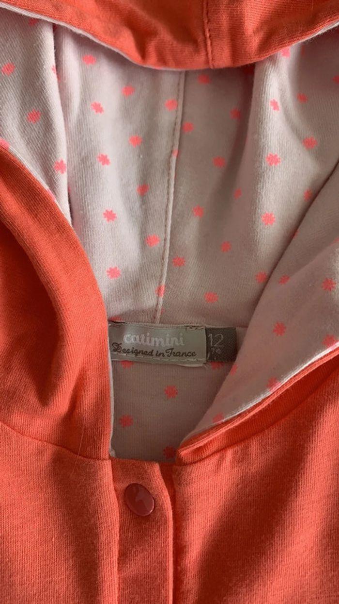 Veste à capuche catimini rose/corail, catimini, 12 mois en très bon état - photo numéro 3