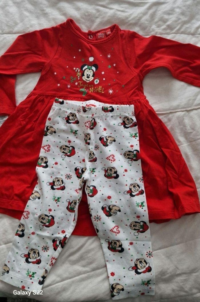 Ensemble robe et legging de Noël Disney 18 mois - photo numéro 1