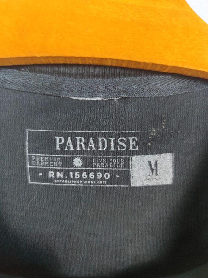 T-shirt Live Your Paradise Y2k Vintage Noir Taille M Homme - photo numéro 4